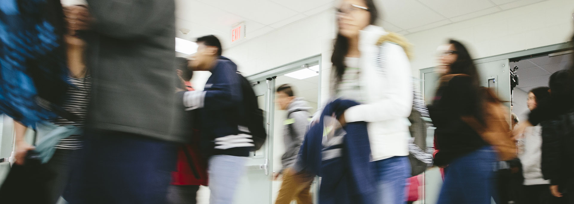 Students walking in hallway